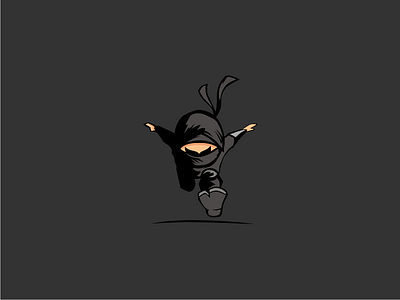 dashing from the dark ... black character dark mascot ninja running speed