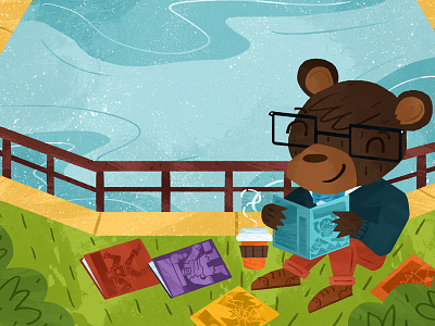 Readingcomicsinthepark bear character design childrens book comics galley illustration illustrator park seattle space needle