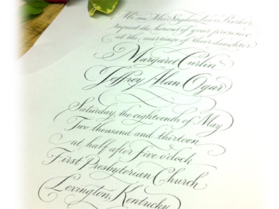 Invitation calligraphy spencerian