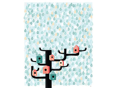 Abril Casamantay april calendar illustration