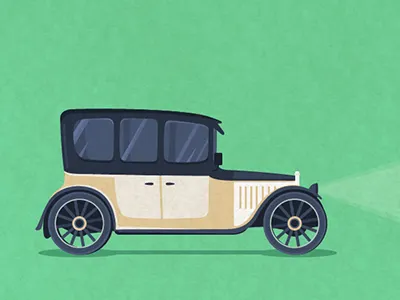 Vintage Car automobile car design flat illustration vector vehicle vintage