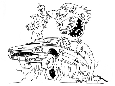 65 Tbird illustration ratfink