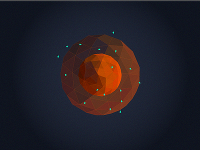 Preview low poly orange planet space