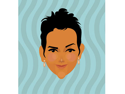Halle Head caricature character design illustration profile vector