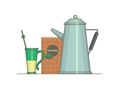 Yerba mate flat illustration vector