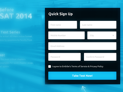 SignUp Form / Registration Form blue business clean corporate cta dark design form minimalistic modern style ui