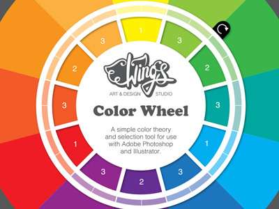 Wing’s Color Wheel – A Design Tool for Photoshop and Illustrator color wheel colour creative market design tool wingsart