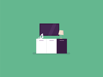 point of view flat ikea illustration iron lamp pov room tv