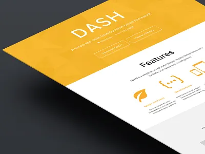 DASH landing page landing page web web design website yellow