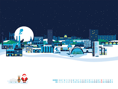 Sheffield Christmas Wallpaper christmas free freebie illustration santa sheffield wallpaper