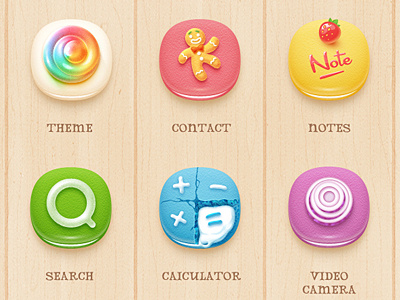 Macaron Icon calculator camera contact icon macaron notes search theme video xiaoxian