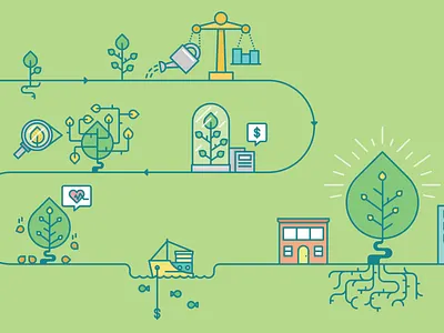 Growth analysis data growth health illustration leaf nature tree value vector web