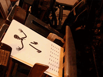 Printing [GIF] black illustration letterpress print stella