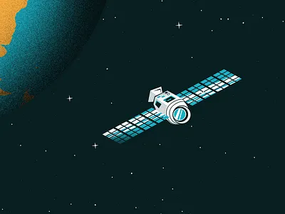 Telescope art illustration poster retro space telescope vintage