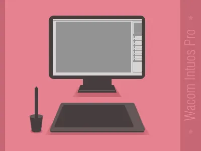 My tools design display flat illustration intuos monitor tablet wacom workplace