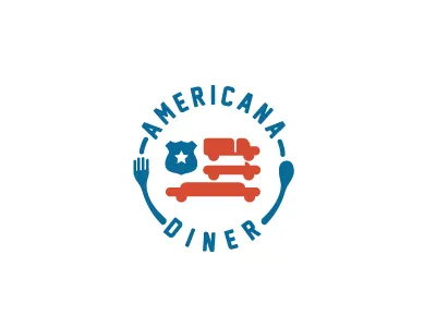 Americana Diner american flag car cars diner flag gas truck usa
