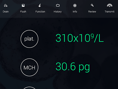 Blood Analyzer blood health hud medical monitor roboto