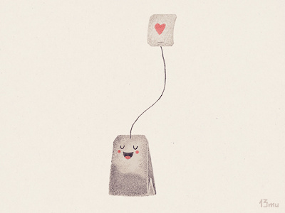 Teabag 13mu cup illustration smile tea teabag