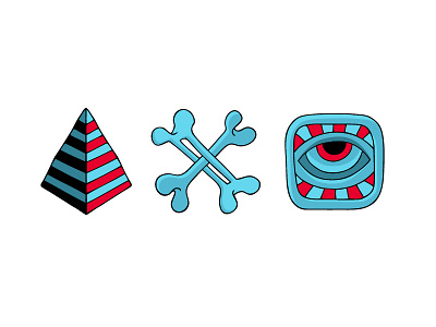 Illustration art bones color eye illustration pyramid
