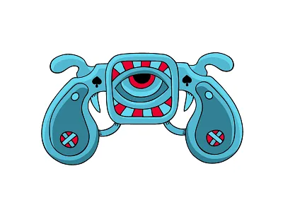 Illustration art color eye guns illustration