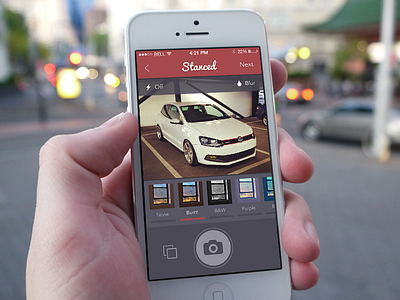 Stanced Camera blur camera filter flash flat ios7 picture stanced ui ux
