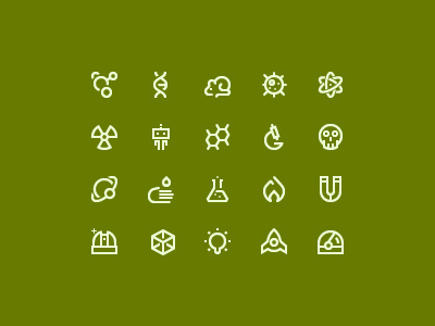 Science icon line mouse outline rocket scull vector