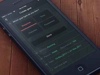 CreateGoal app create details flat goal ios7 ps sports type workout