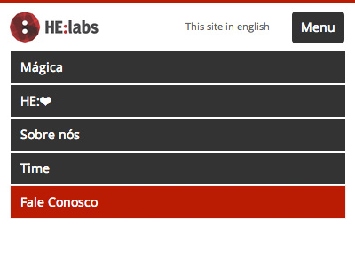 HE:labs Mobile Menu header helabs interface menu mobile red ui web design