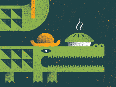 Alligator Pie alligator hat illustration pie vector