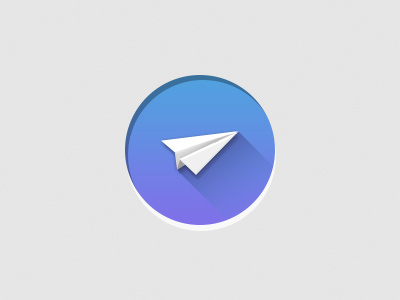 Plane circle flat gradient icon ios 7 long shadow paper plane shadow sparrow telegram