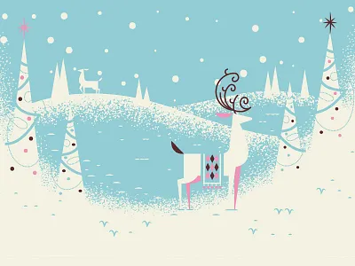 Christmas Card WIP card christmas deer snow star tree wip