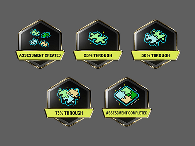 3D puzzle achievement badges 3d 3d award 3d badge achievement animation award badge winner blender complete fitness streak gamified fitness gold badge gold icons growth progression jgsaw jigsaw badge puzzle success trophy workout