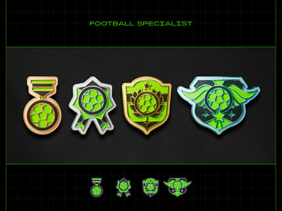 Football Achievement Badges 3d 3d badges achievement achievement badges champion badge football footballtrophy gameachievements goal goalachievement icondesign medal soccer sport badges sport medals sports badges sports branding sports icons sportsicons wings