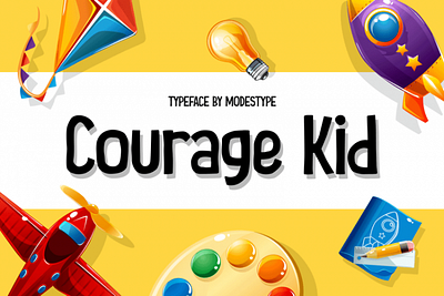 Courage Kid – Kids Font branding children design display font font fun funny gaming kid kids movie posters playful poster youtube