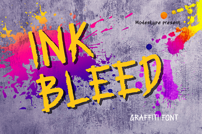 Ink Bleed – Graffiti Display Font branding children design display font font gaming graffiti illustration movies poster street art urban youtube