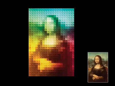 Monalisa da vinci digital illustration la gioconda mona lisa photoshop pixel pop popart