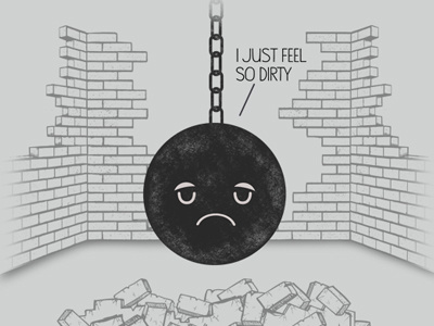 Wrecked 4 Life ball bricks broken dirty funny sad wrecking