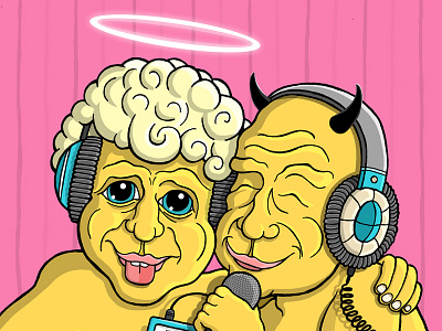 Chillout Babies angel babies chillout devil festival final headphones illustration maldo pohoda schnitzelsson wip