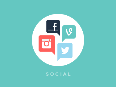 Social flat homepage illustration theidealists