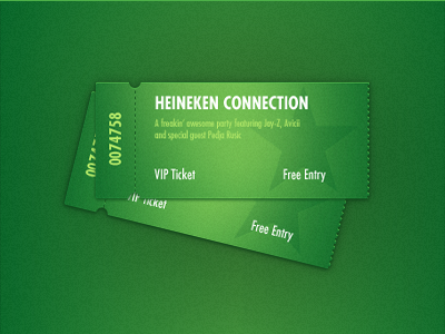 Tickets awards foan82 gifts green heineken paper psd star starclub tickets