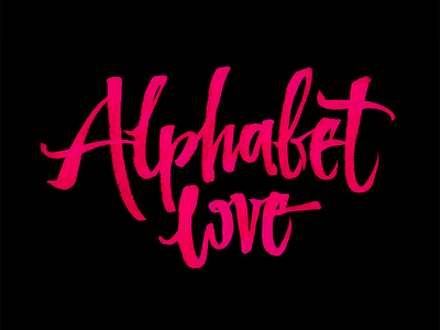 Alphabet love alphabet brushpen calligraphy custom freestyle lettering pink