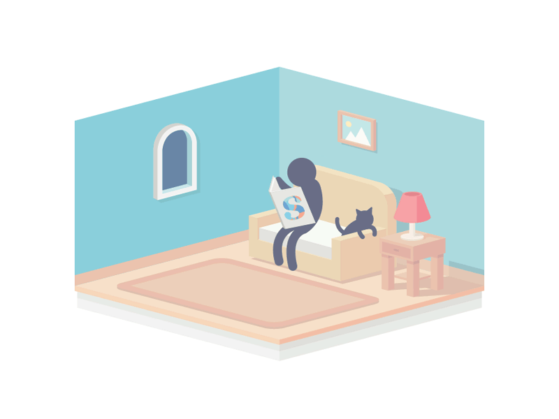 Riddle - Smashing Magazine animation gif house illustration interior loop riddle vector