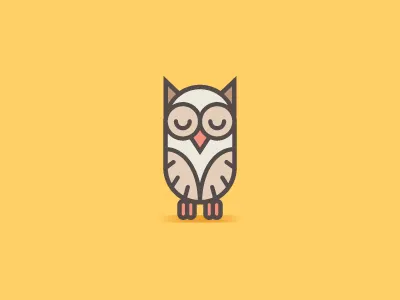 Owl icon illustration line owl yellow