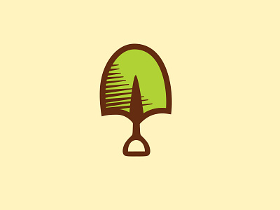 Landscape Logo landscaping logo shovel spade tree wip