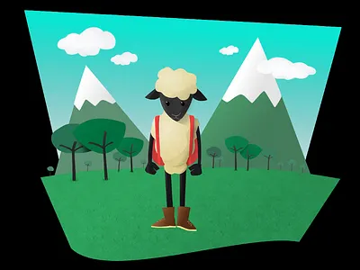 The Alpine Sheep alpine blue green mountain schoolboy sheep