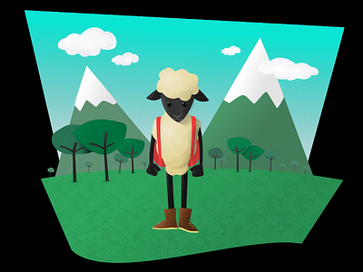 The Alpine Sheep alpine blue green mountain schoolboy sheep