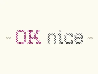 Cross Stitch Type cross stitch embroidery grid typography