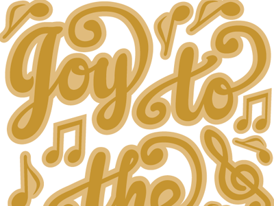 Joy to the World christmas joy letters music notes type