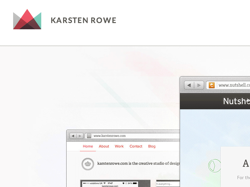 karstenrowe.com worksample branding logo design mobile design web design