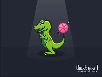 1st Ball character debut dino mascot show spinning
